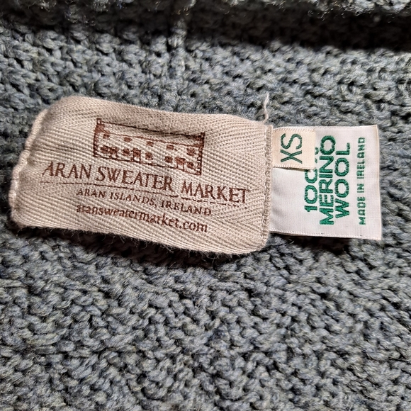 Aran Irish Merino Wool Women Open Front Long Sweater Cardigan Oversize S… - Picture 5 of 10